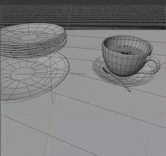 cup of coffe and plates