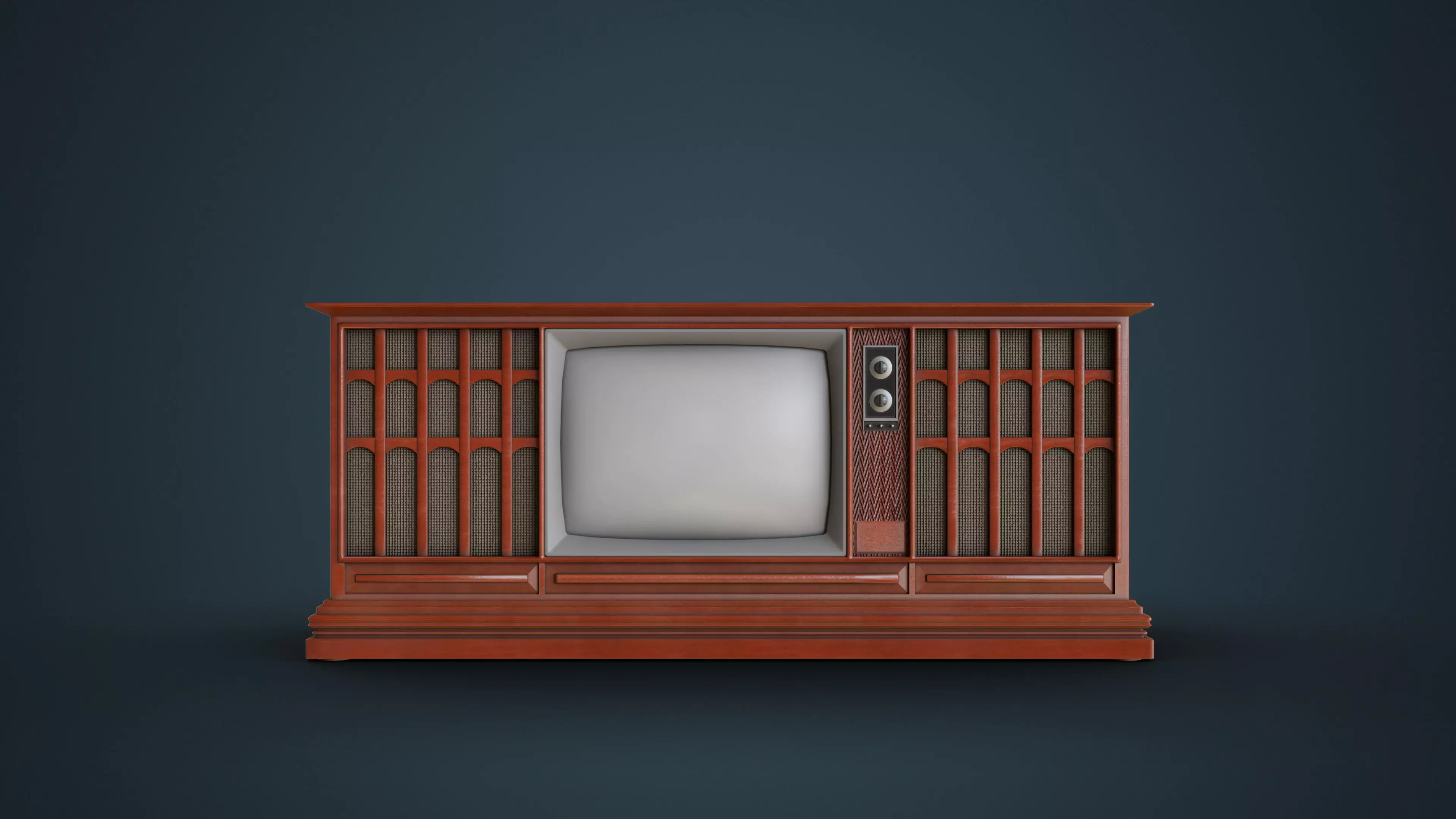 Antique Television Low-poly 3D model_5