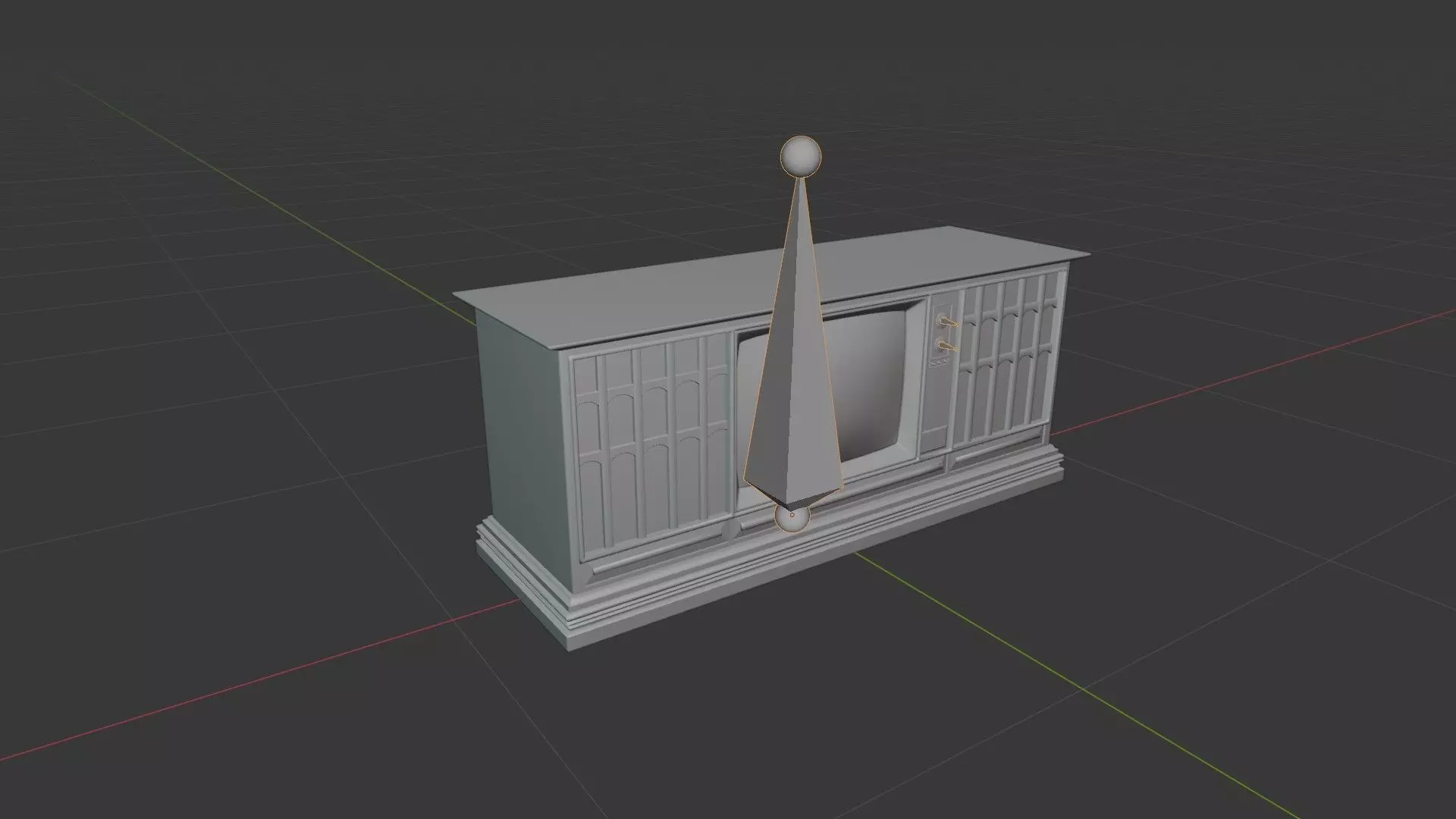 Antique Television Low-poly 3D model_9