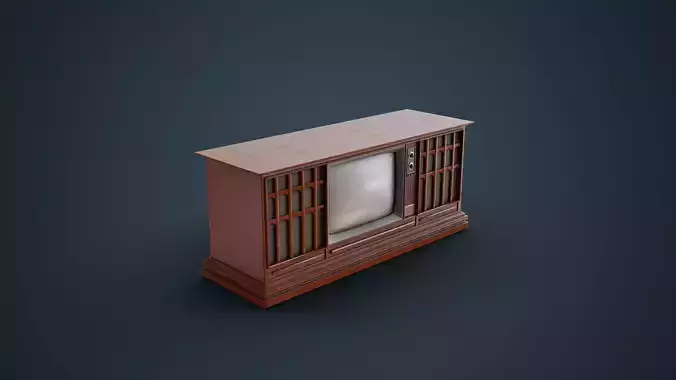 Antique Television Low-poly 3D model