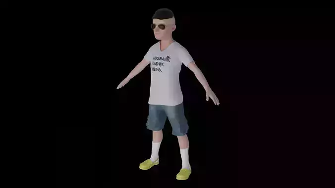 Man Character Old School Small Man