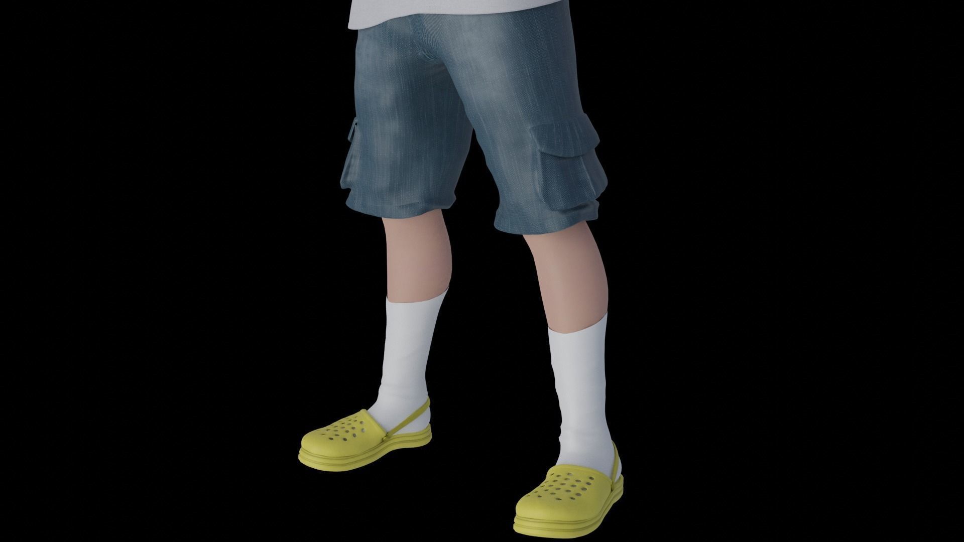 Man Character Old School Small Man 3D model_2