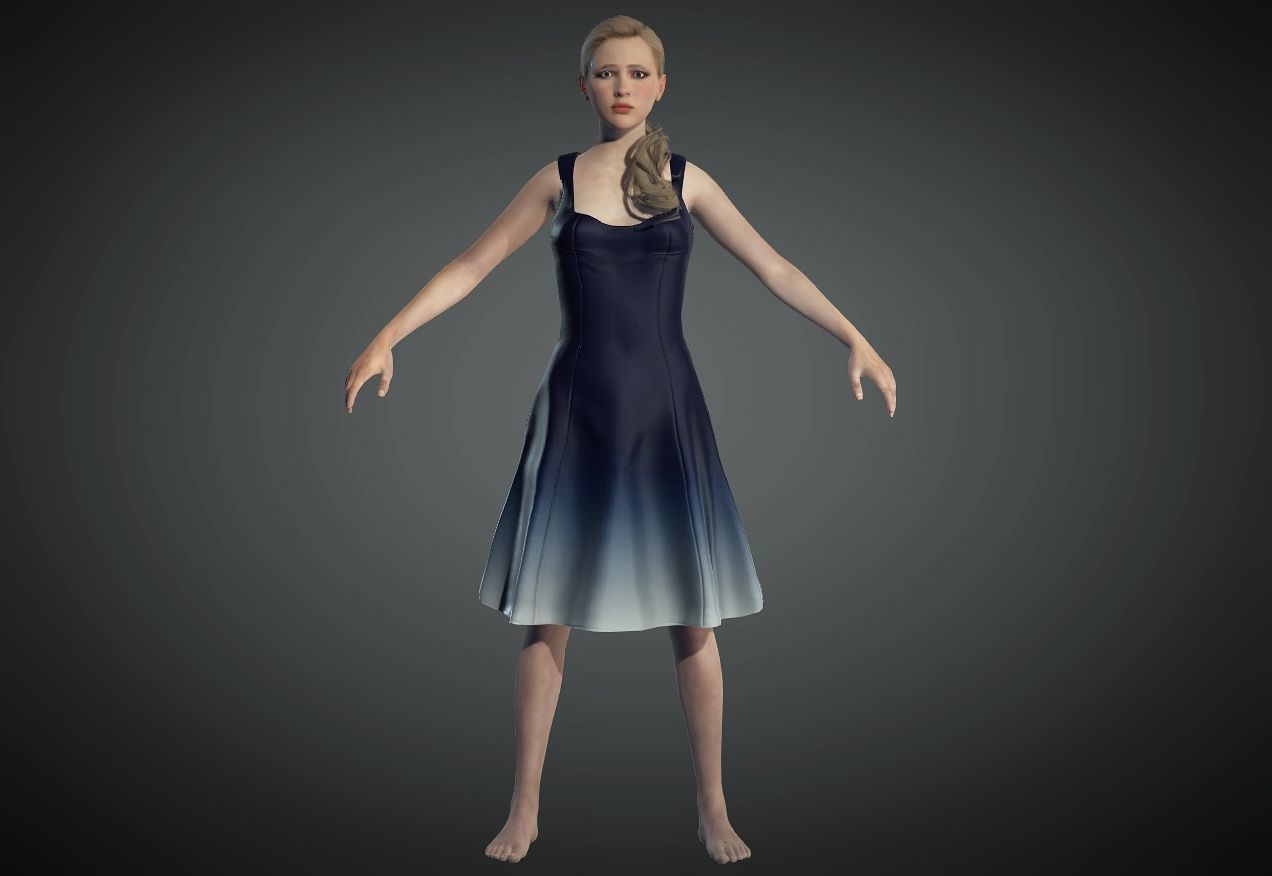 Chloe from Detriot Become Human Low-poly 3D model_5