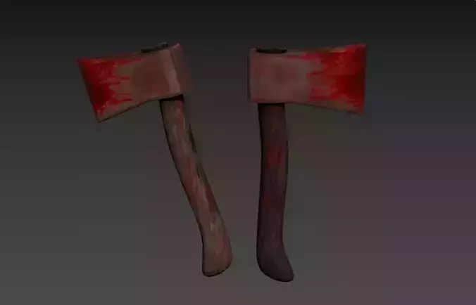 Bloody Axe - Game Ready Free low-poly 3D model