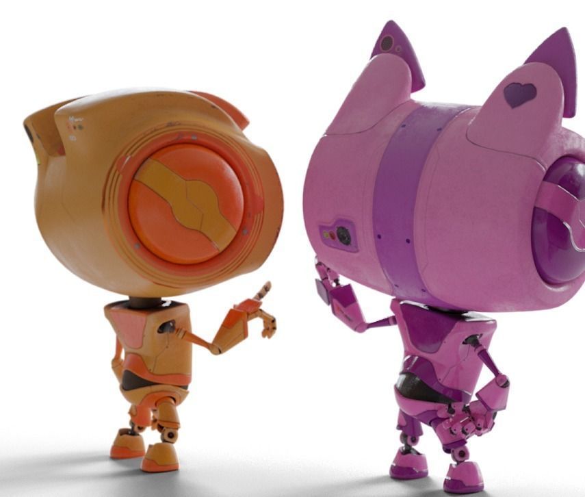 Kitchen Robots - Cute Robots collection Rigged and Animated Low-poly 3D model_3