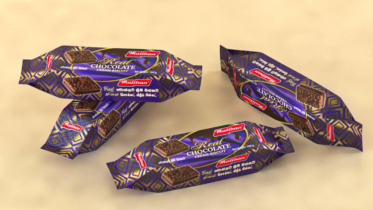 Biscuit Packet 3D model Low-poly 3D model_2