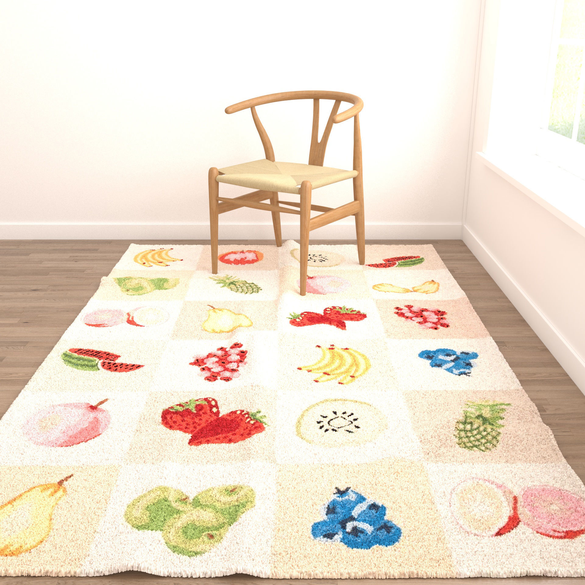 Rugs No 524 Low-poly 3D model_3