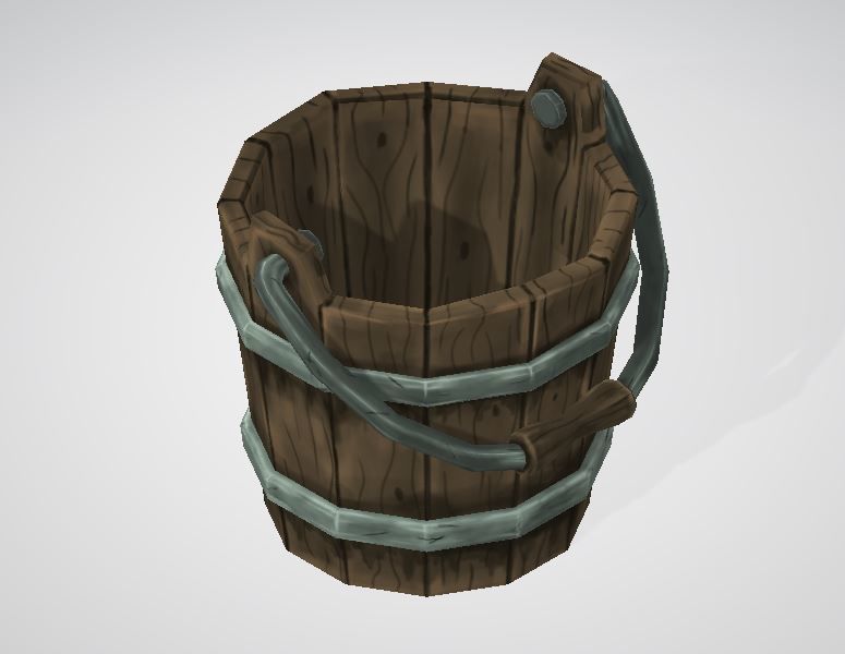 Stylized Bucket 3D model 3D model_60