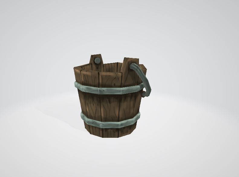 Stylized Bucket 3D model 3D model_7