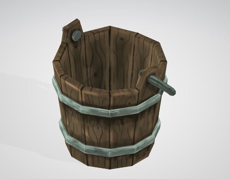 Stylized Bucket 3D model 3D model_10