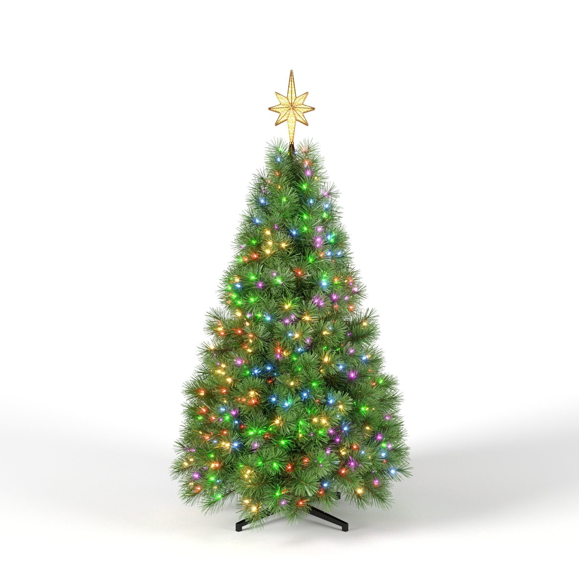 Christmas Tree with Animated Lights - Set 2 3D model_4