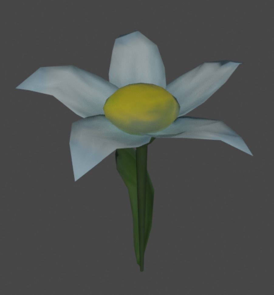 Daisy flower Free 3D model_1