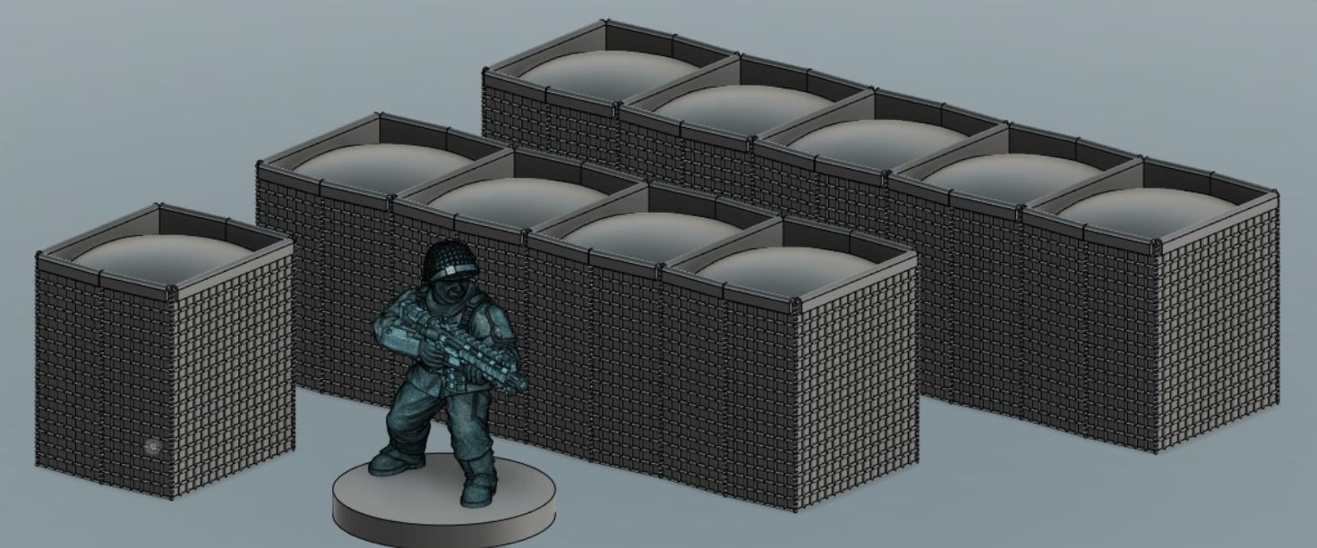 HESCO barriers 3D print model_8