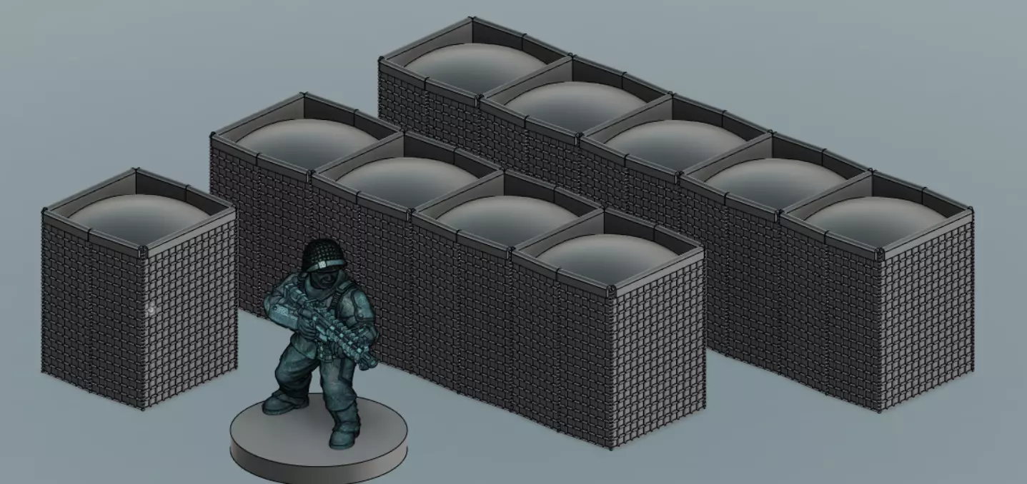 HESCO barriers 3D print model_0