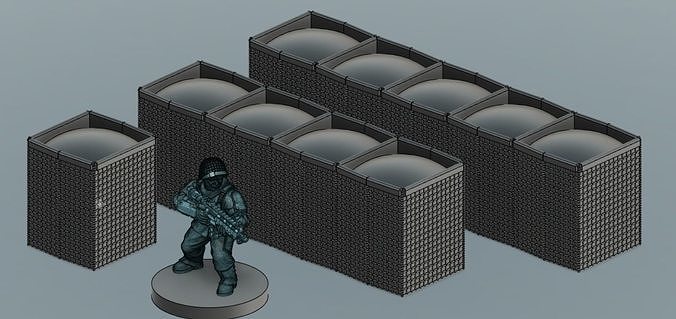 HESCO barriers 3D print model