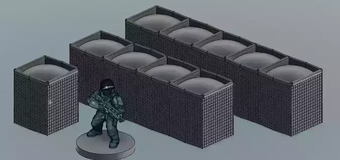 HESCO barriers 3D print model