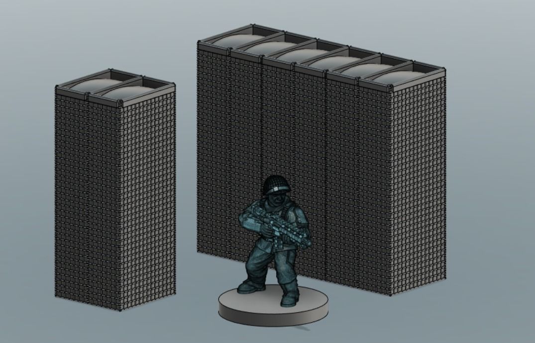 HESCO barriers 3D print model_1