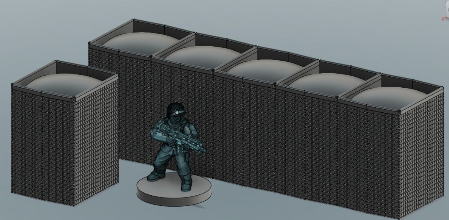 HESCO barriers 3D print model_10