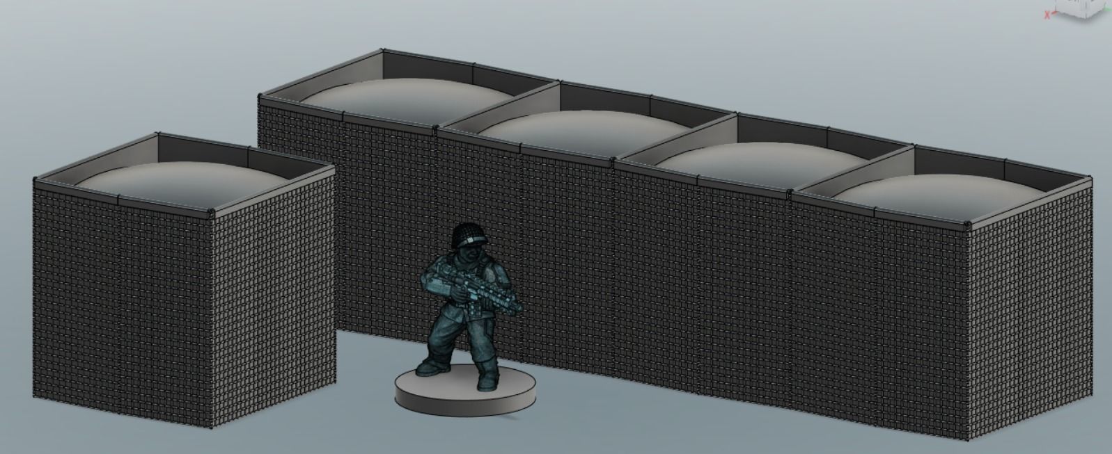 HESCO barriers 3D print model_7