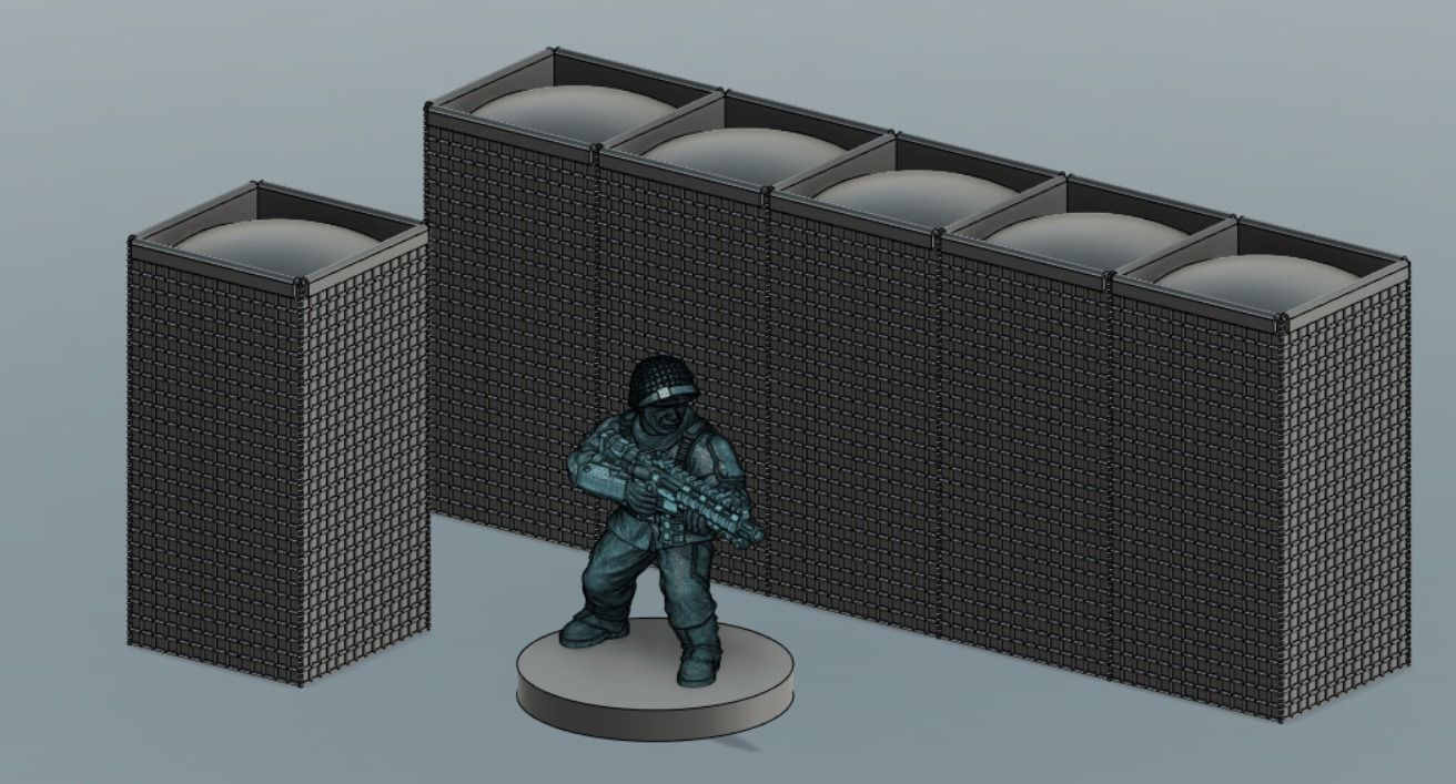 HESCO barriers 3D print model_2