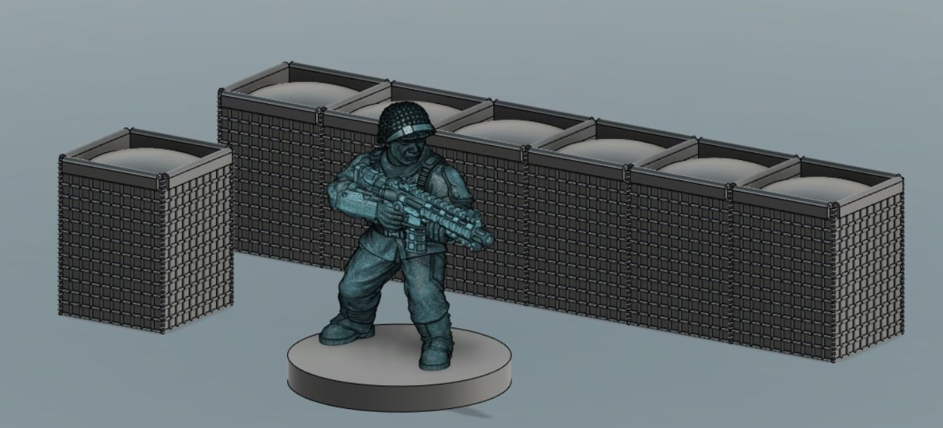 HESCO barriers 3D print model_9