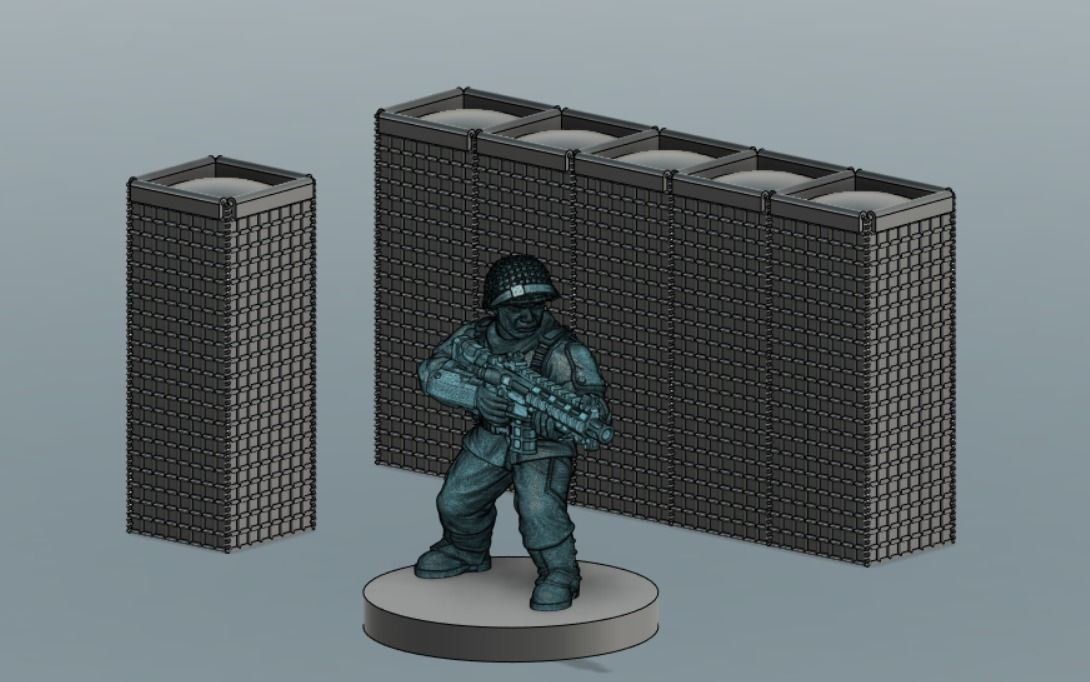 HESCO barriers 3D print model_6