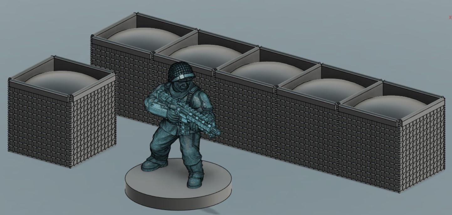 HESCO barriers 3D print model_4