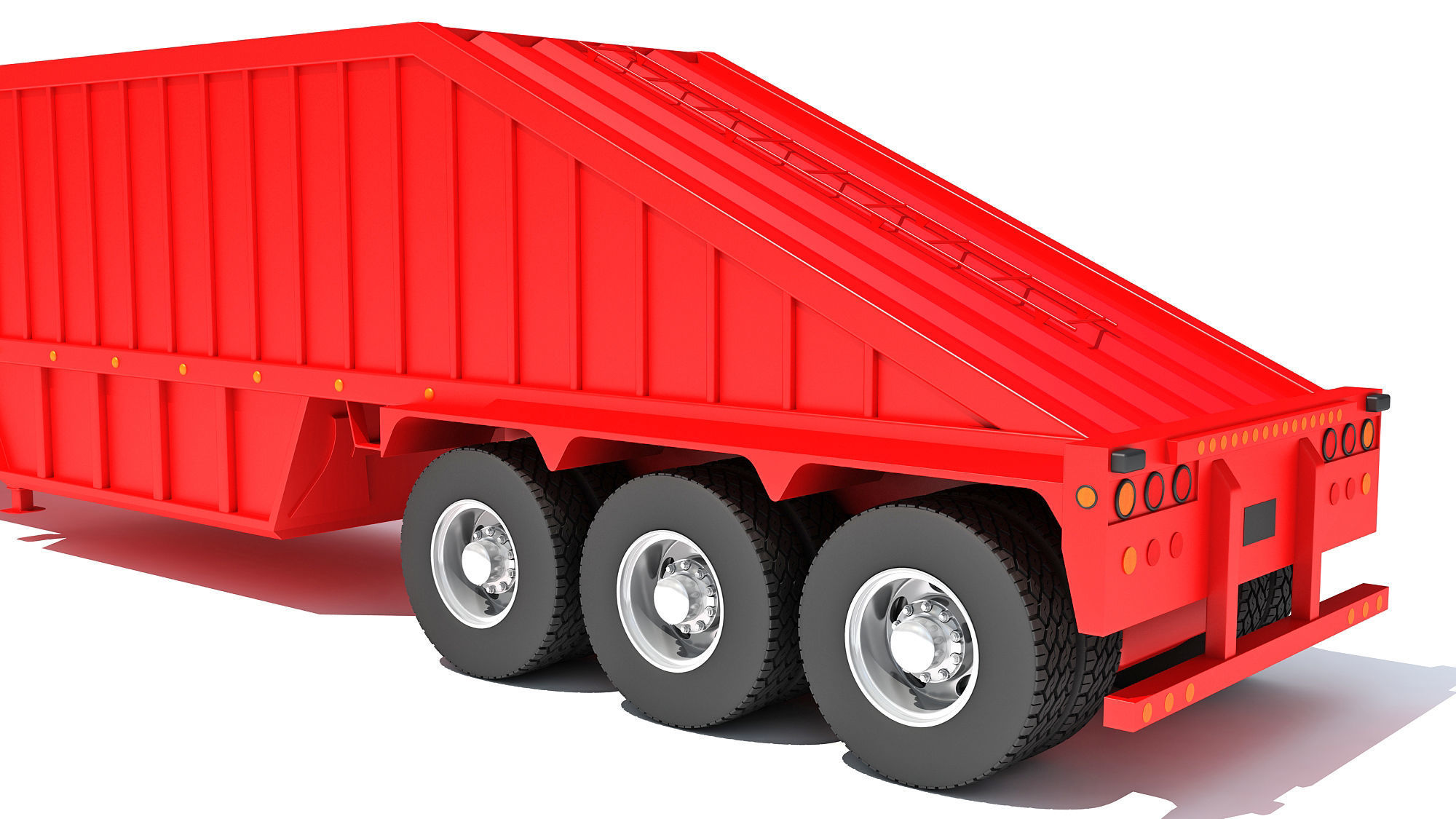 Truck with Bottom Dump Trailer 3D model_15