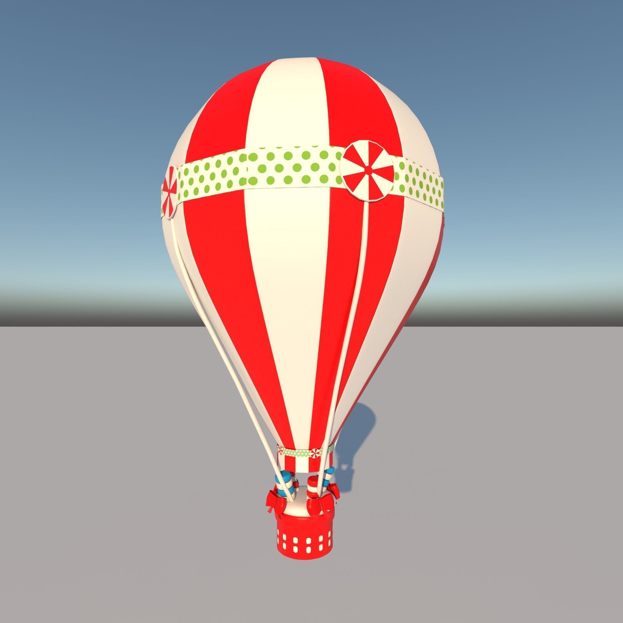 balloon 3D model hot air with stripes 3D model | CGTrader