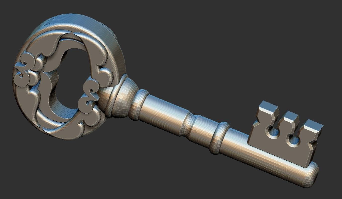 The Key silver 3D print model_2