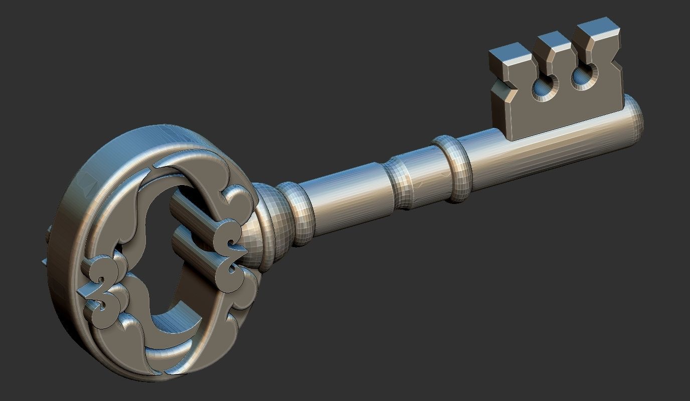 The Key silver 3D print model_3