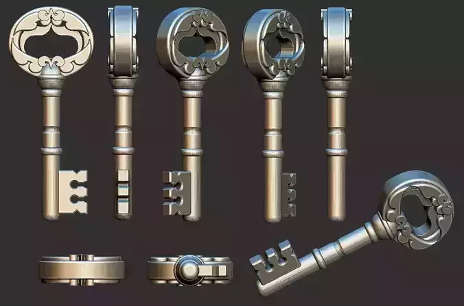 The Key silver 3D print model