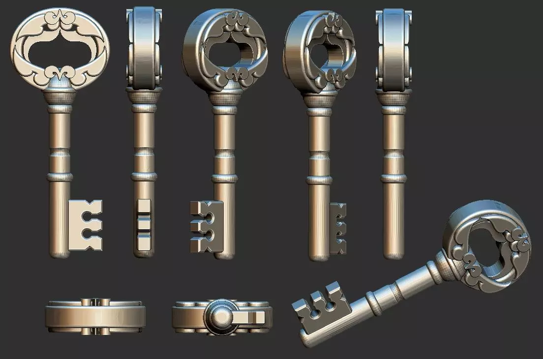 The Key silver 3D print model_0