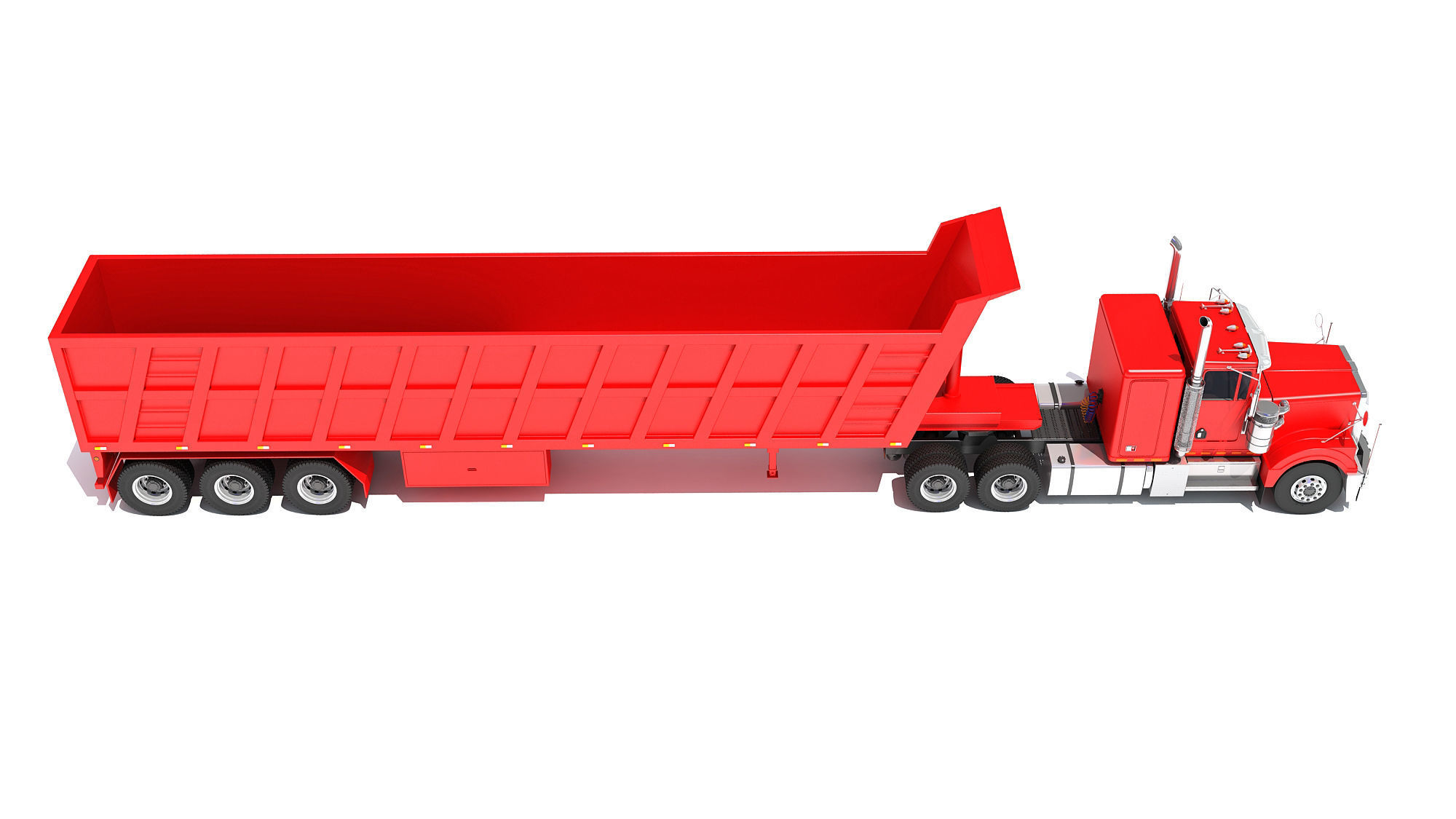 Truck with Tipper Trailer 3D model_6