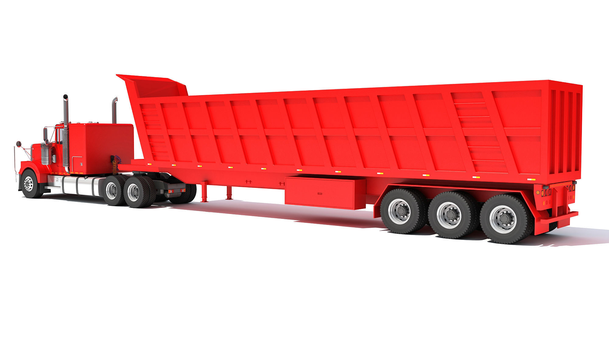 Truck with Tipper Trailer 3D model_2