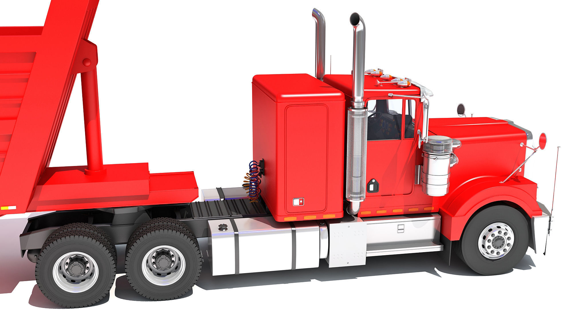 Truck with Tipper Trailer 3D model_16