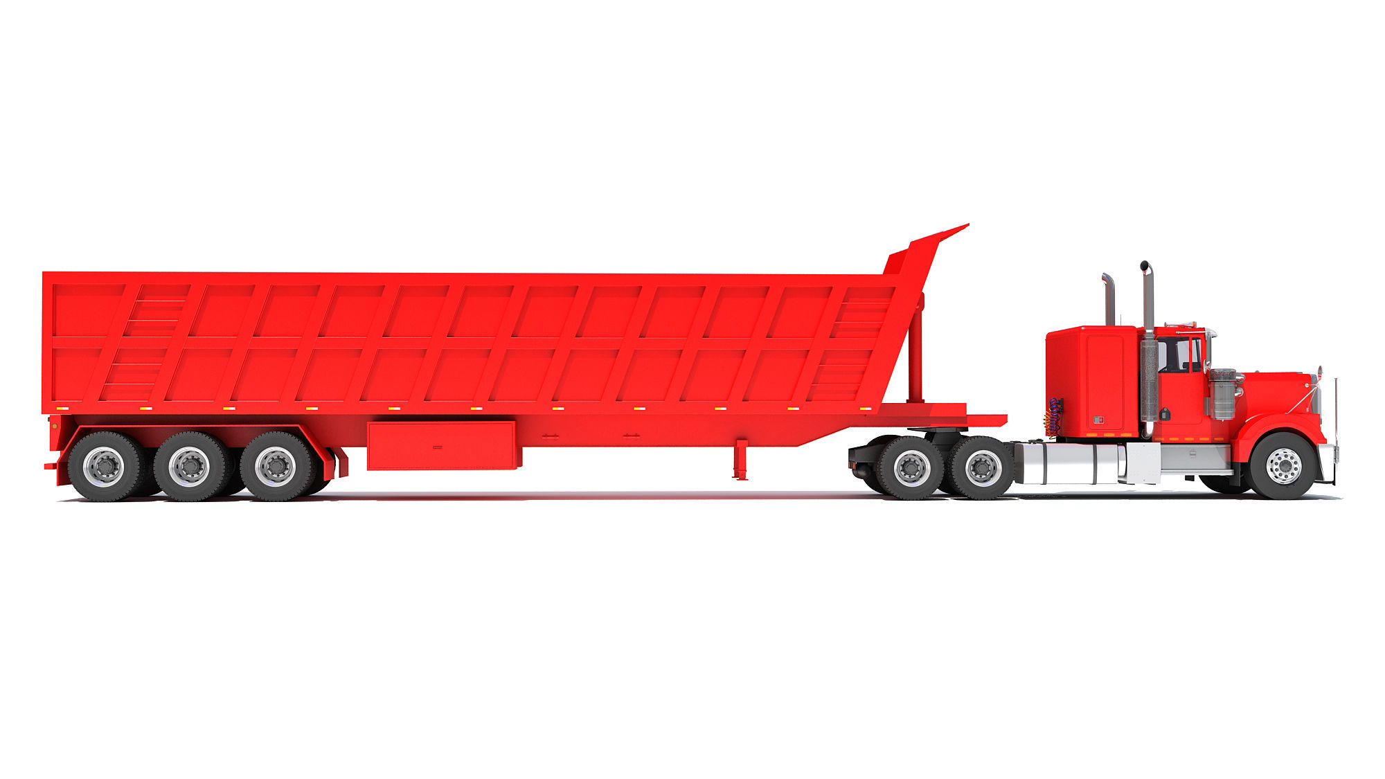 Truck with Tipper Trailer 3D model_5