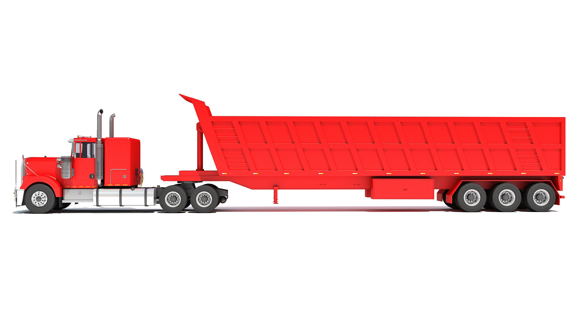 Truck with Tipper Trailer 3D model_1
