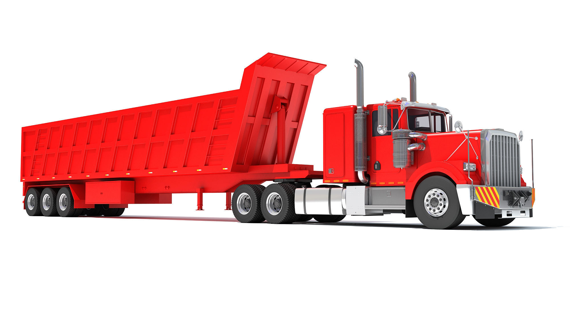 Truck with Tipper Trailer 3D model_8
