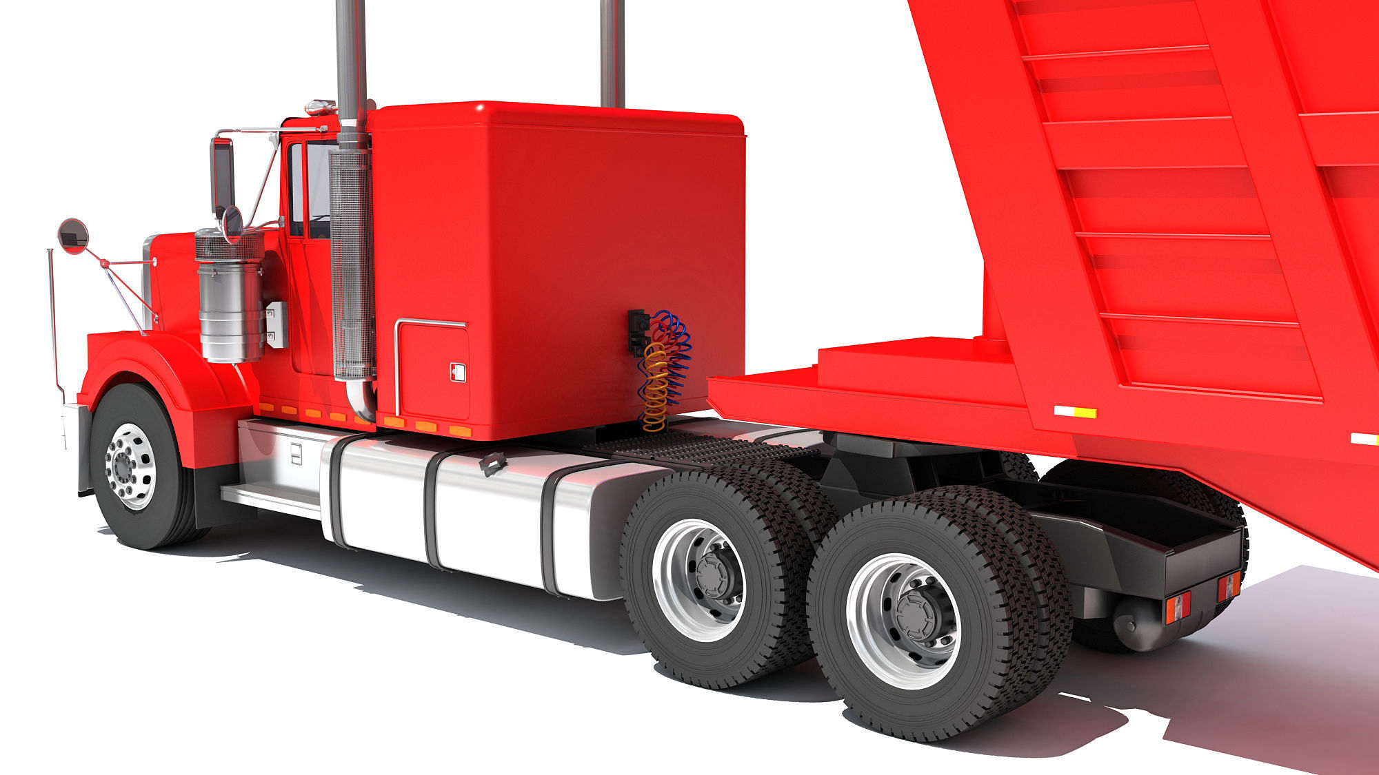 Truck with Tipper Trailer 3D model_12