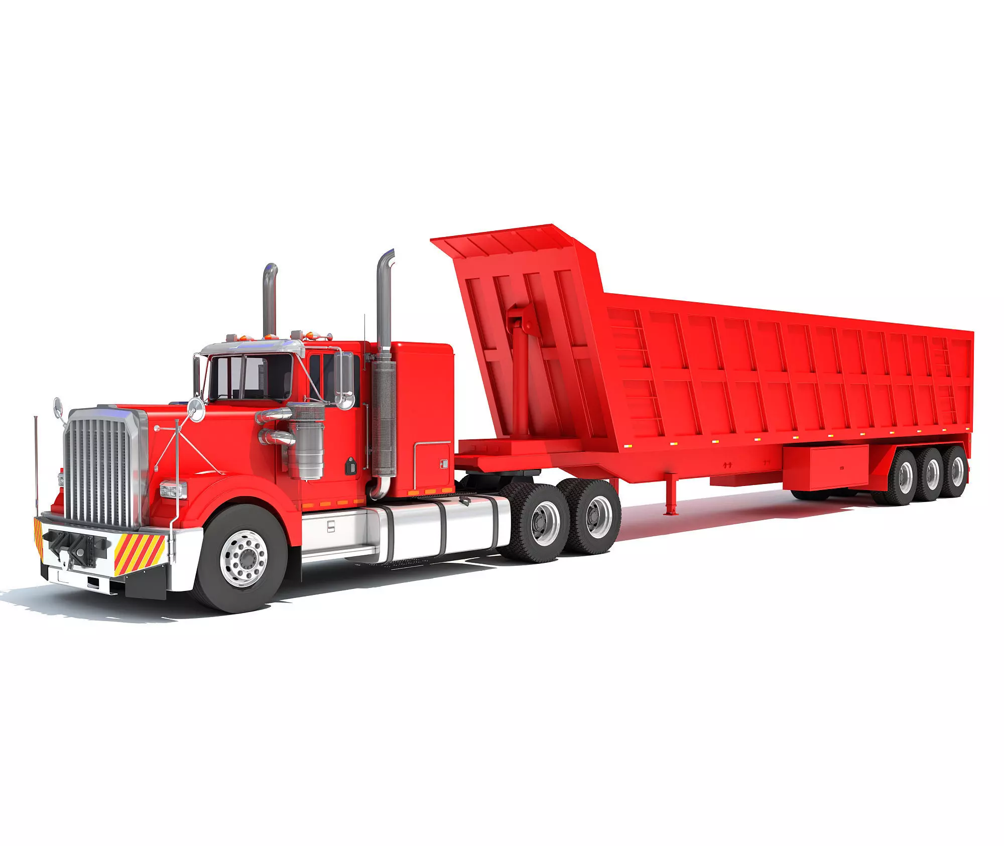 Truck with Tipper Trailer 3D model_0