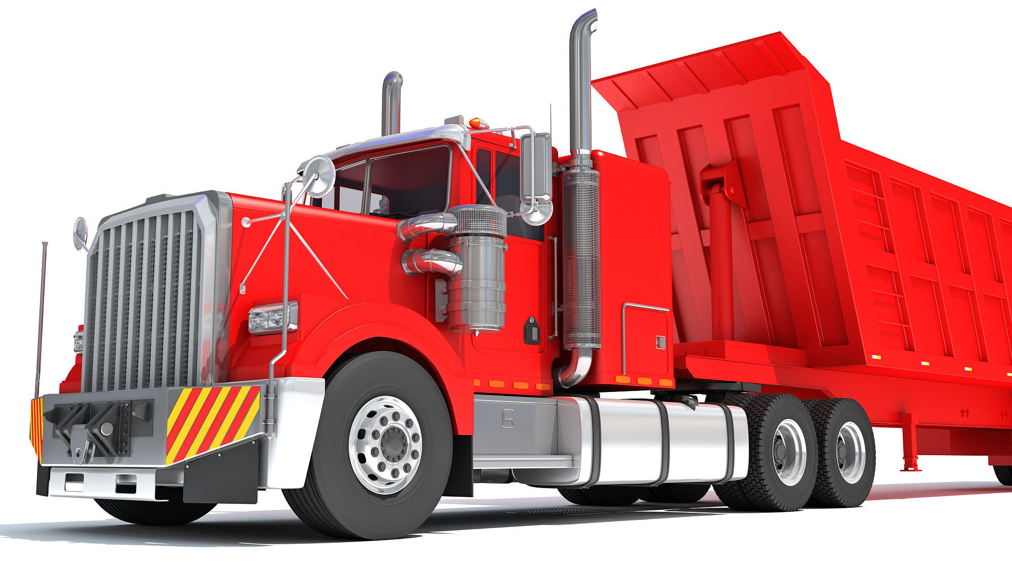 Truck with Tipper Trailer 3D model_11