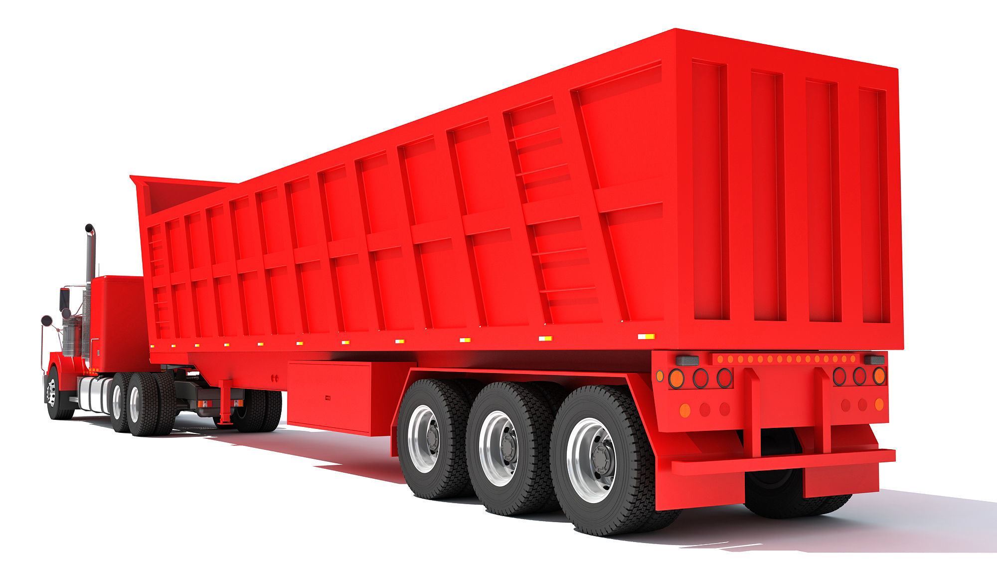 Truck with Tipper Trailer 3D model_3