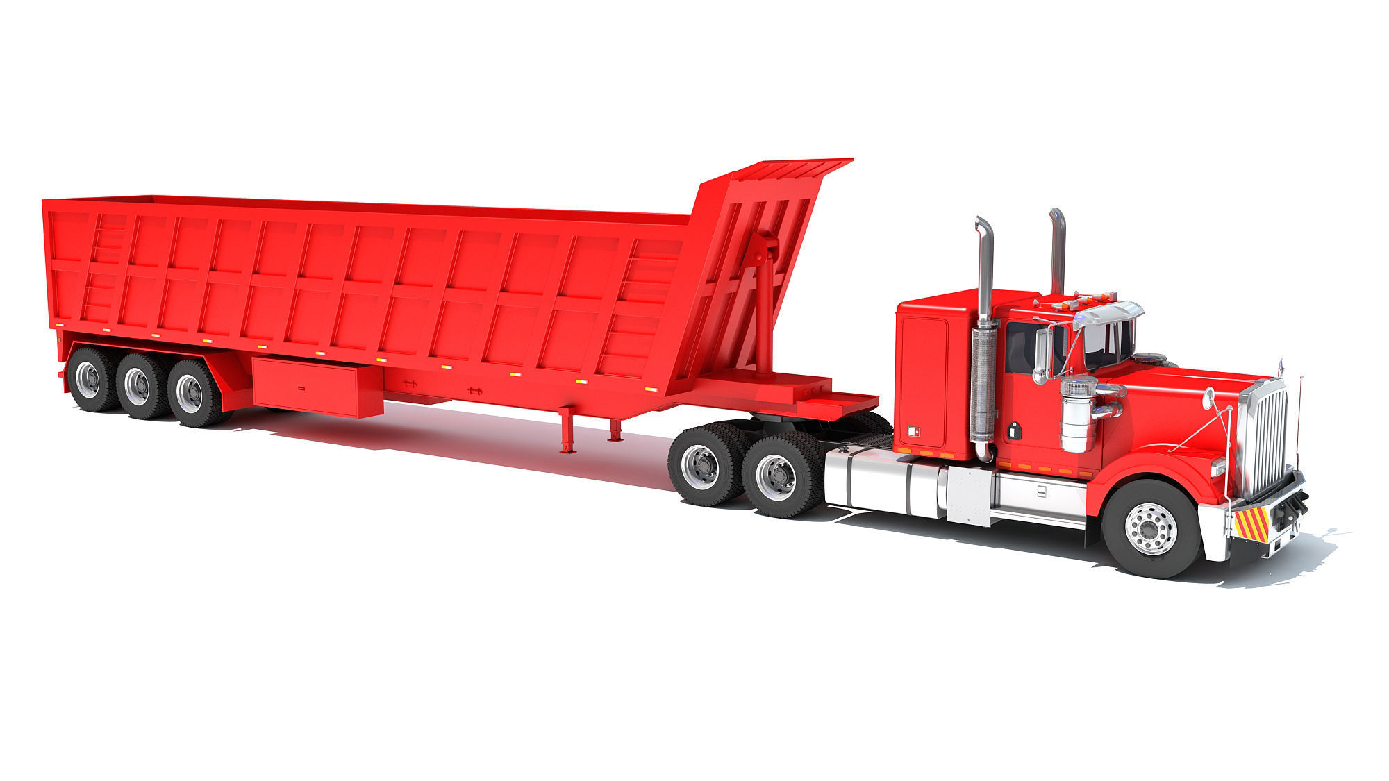 Truck with Tipper Trailer 3D model_7