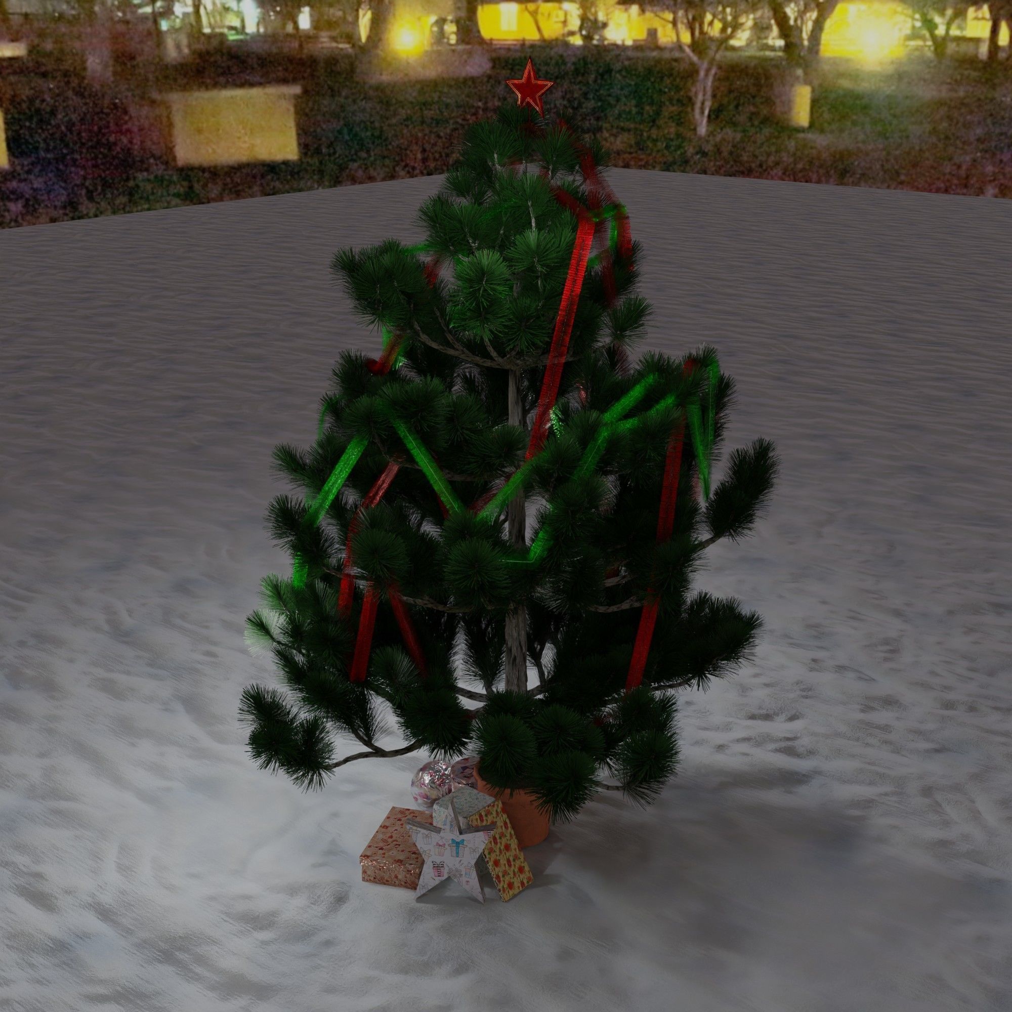 Christmas tree with gifts 3D model_8