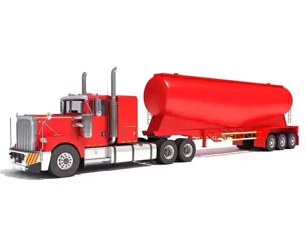 3D Truck with Tank Trailer  3D model