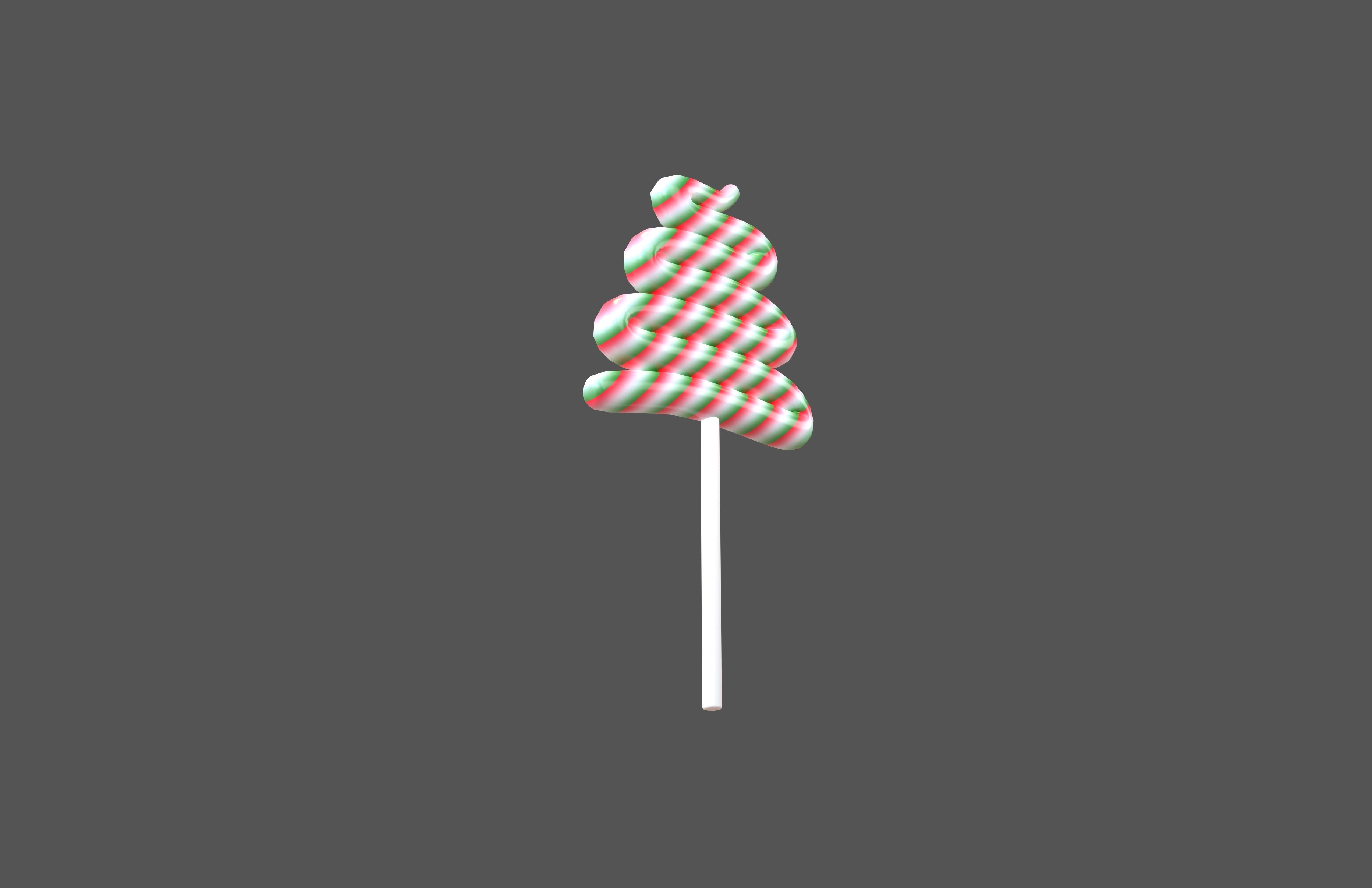 Christmas Lollipop v1 001 Low-poly 3D model_3
