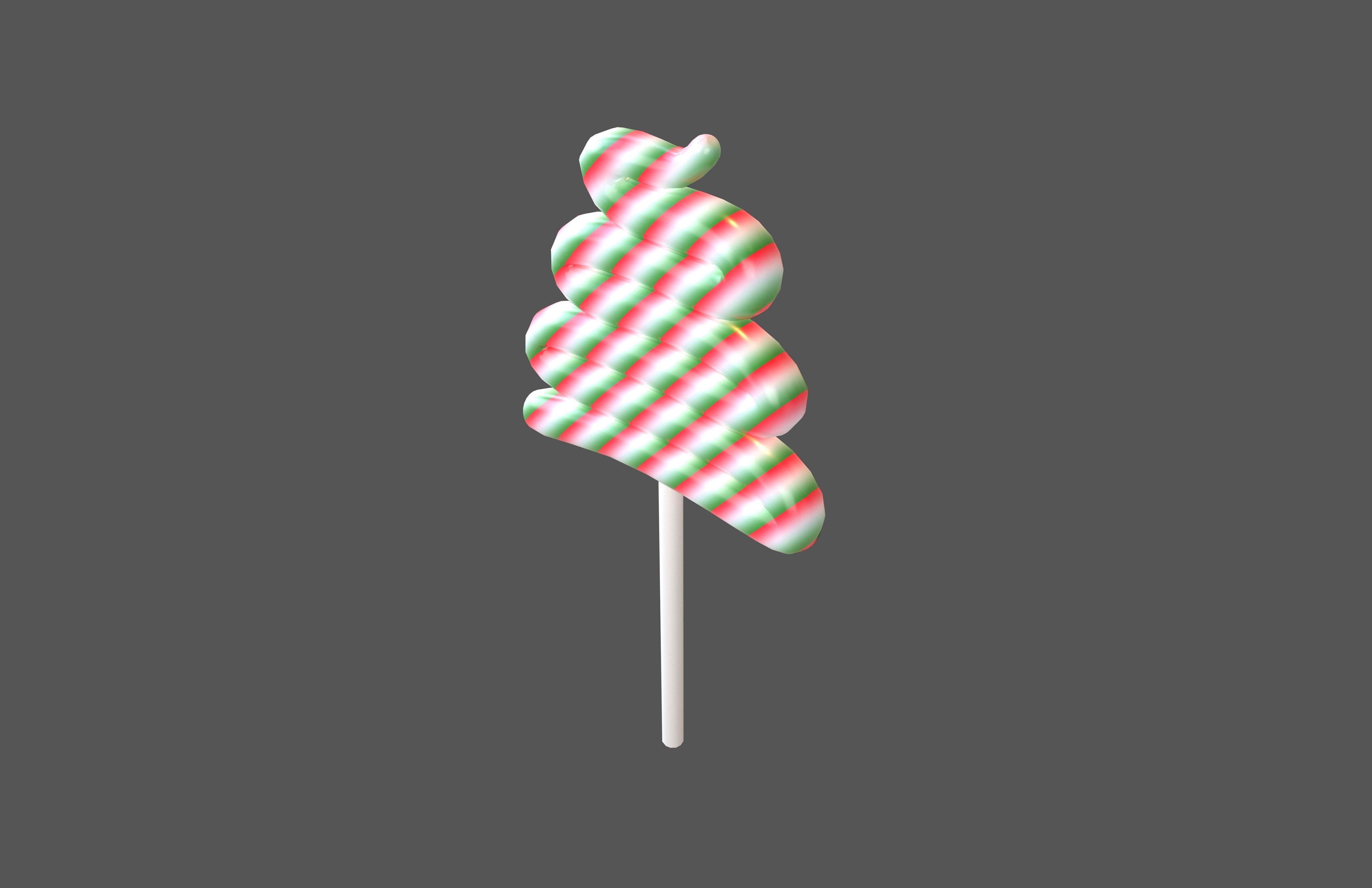 Christmas Lollipop v1 001 Low-poly 3D model_2