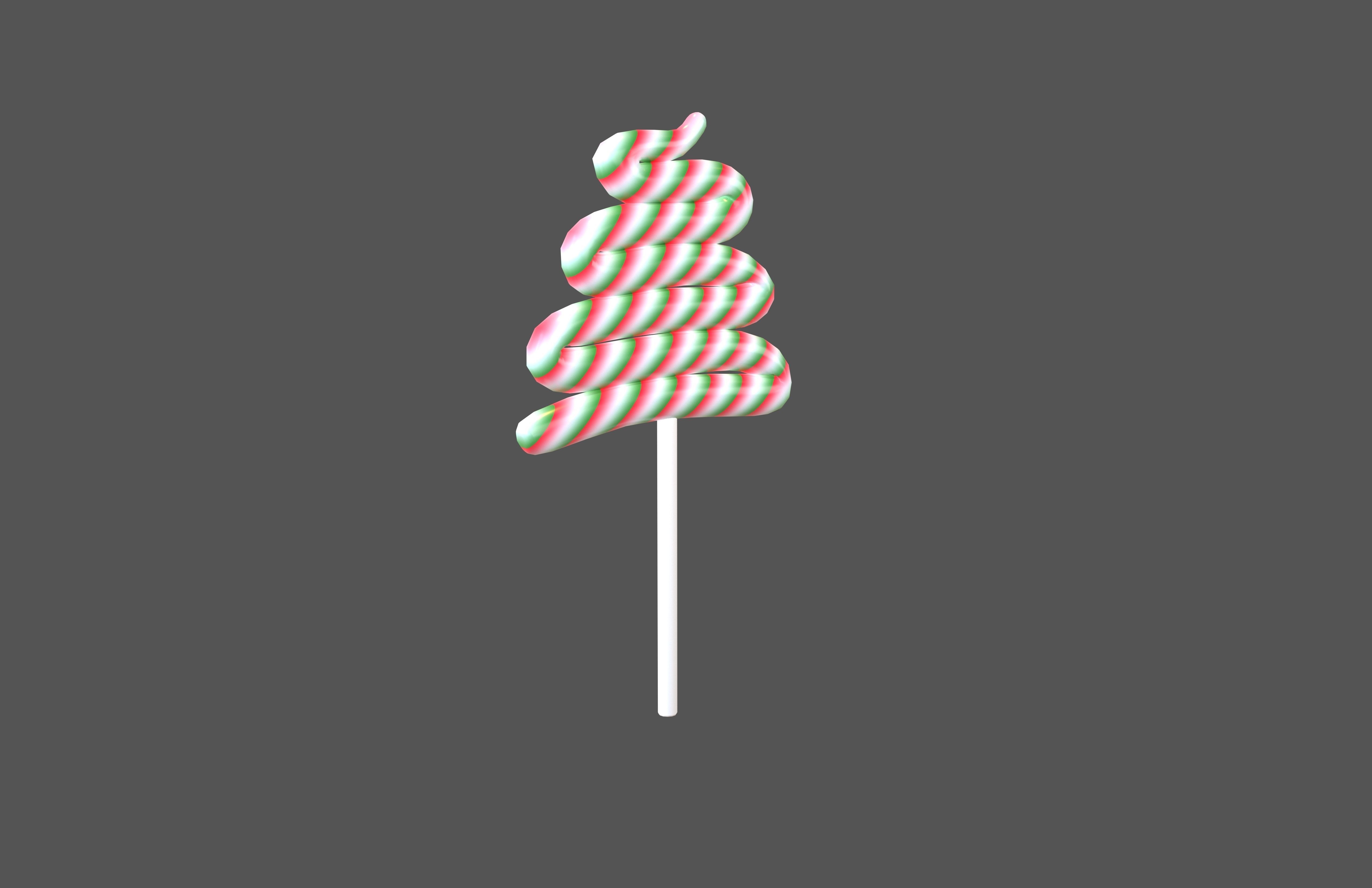 Christmas Lollipop v1 001 Low-poly 3D model_1