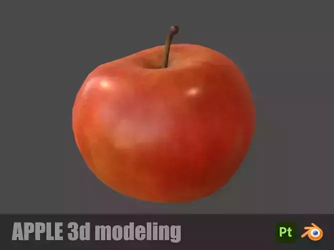 Apple Low Poly 3D Modeling